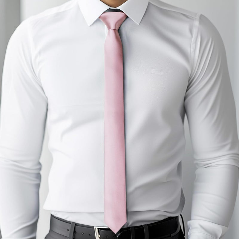 DR ANISON Skinny Tie Men Women 2" (5CM) Slim Necktie Solid Thin Ties Formal - Image 5